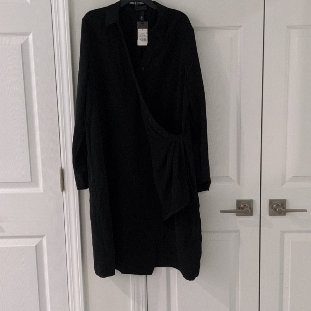 Black faux wrap dress